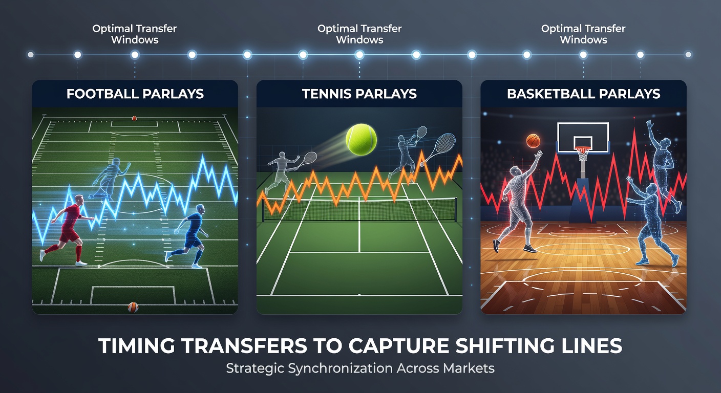 Darstellung von Live-Wettmärkten mit Fokus auf Timing in Tennis- und Basketball-Parlays